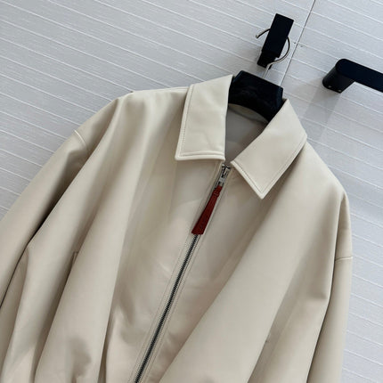 Loewe Draped Jacket Ivory Lambskin