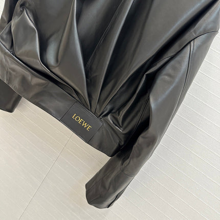 Loewe Draped Jacket Black Lambskin