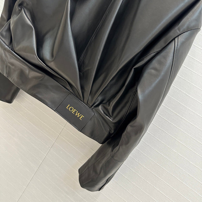 Loewe Draped Jacket Black Lambskin