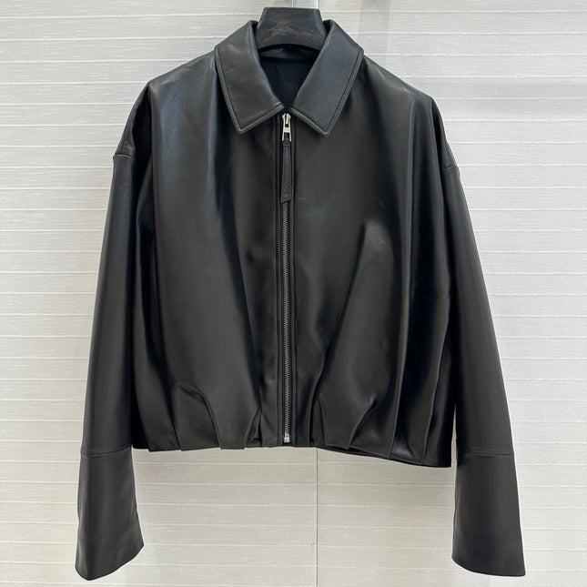 Loewe Draped Jacket Black Lambskin