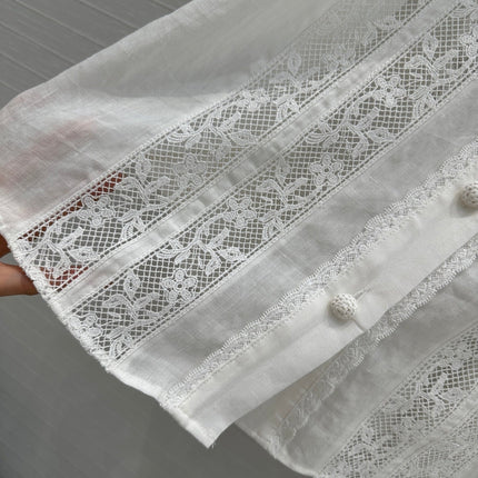 ZIMMERMANN LINEN SHIRT WITH LACE TRIM 276102