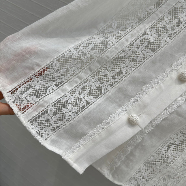 ZIMMERMANN LINEN SHIRT WITH LACE TRIM 276102