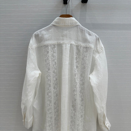 ZIMMERMANN LINEN SHIRT WITH LACE TRIM 276102