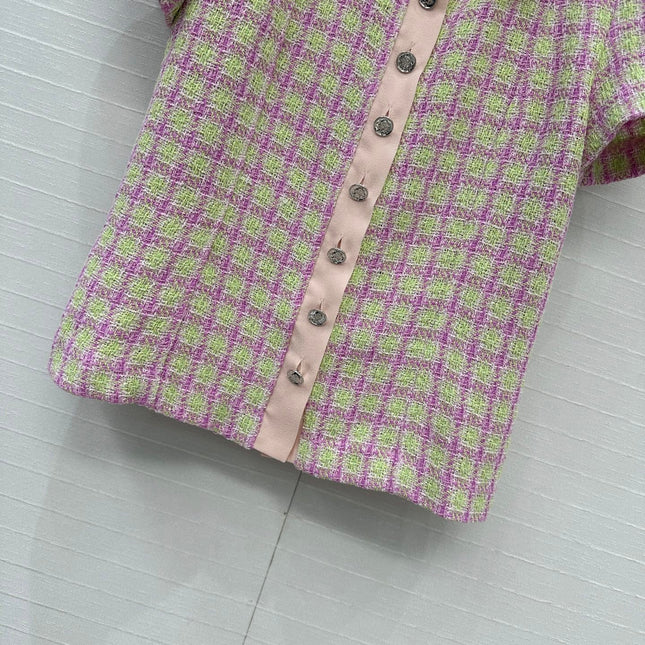 CC SHORT-SLEEVE TWEED TOP 268292