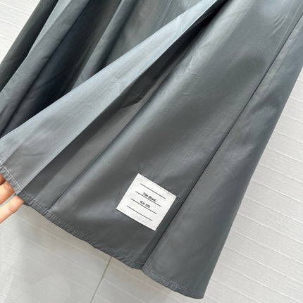 THOM BROWNE MID-LENGTH PLEATED SKIRT IN GRAY