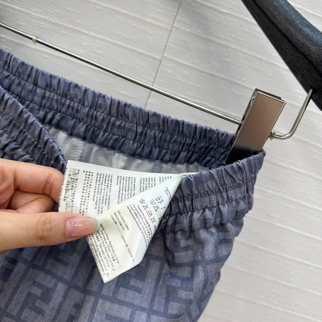 FENDI BLUE FLORAL PRINT SHORTS 276169