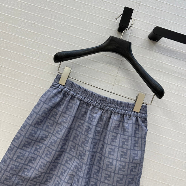 FENDI BLUE FLORAL PRINT SHORTS 276169