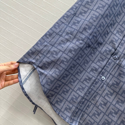 FENDI SHORT-SLEEVE SHIRT DRESS WITH DRAWSTRING WAIST 276178