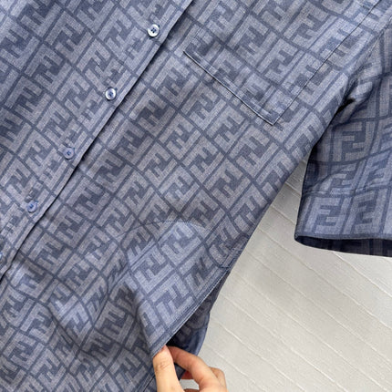 FENDI SHORT-SLEEVE SHIRT DRESS WITH DRAWSTRING WAIST 276178