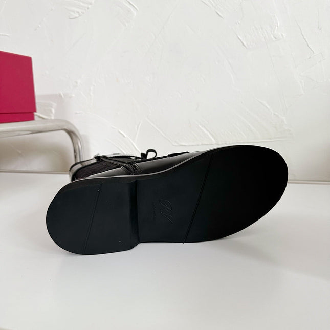 VIV' RANGERS STRASS BUCKLE BOOTS IN BLACK FABRICS