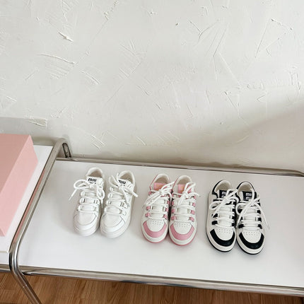 SNEAKERS SIMPLE DESIGN IN PINK MIX WHITE SHEEPSKIN