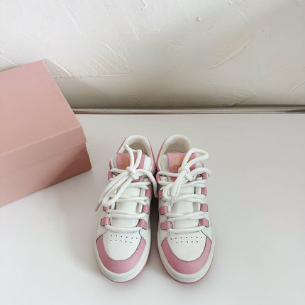 SNEAKERS SIMPLE DESIGN IN PINK MIX WHITE SHEEPSKIN