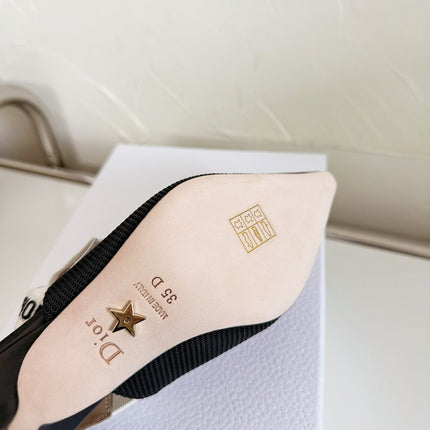 J'ADIOR SLINGBACK PUMP BLACK TECHNICAL FABRIC 65 MM