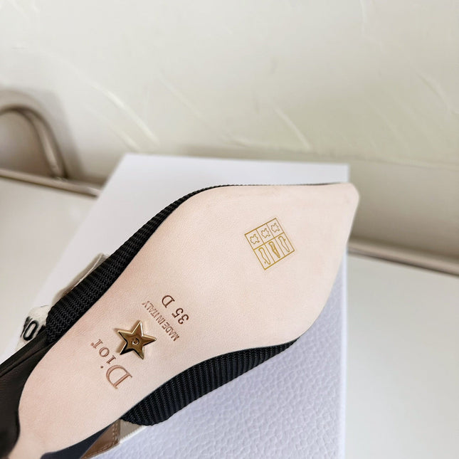 J'ADIOR SLINGBACK PUMP BLACK TECHNICAL FABRIC 65 MM