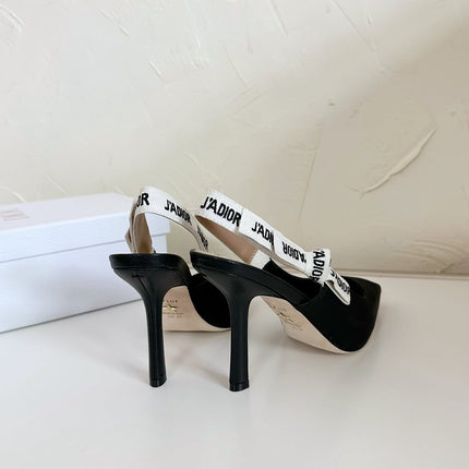J'ADIOR SLINGBACK PUMP BLACK TECHNICAL FABRIC 10 CM