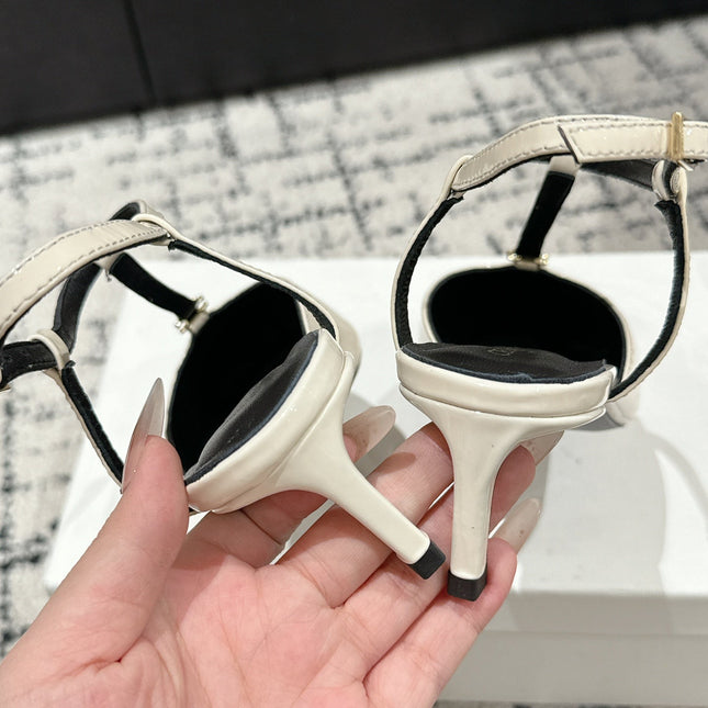 KITTEN T-BAR STRAP PUMP 5 CM IN WHITE PATENT CALFSKIN