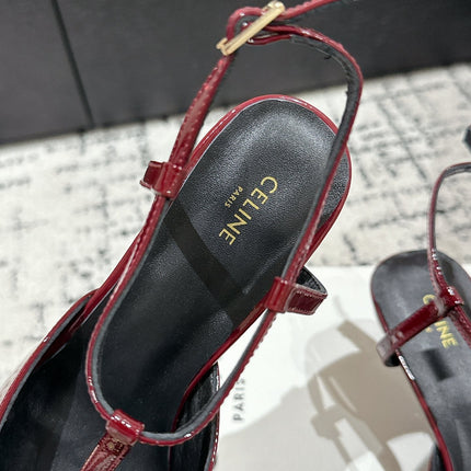 KITTEN T-BAR STRAP PUMP 5 CM IN RUBY RED PATENT CALFSKIN