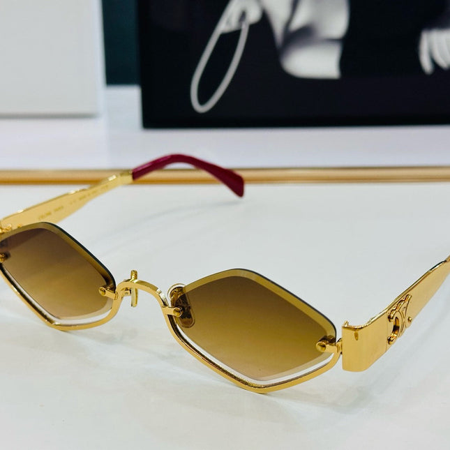 TRIOMPHE SEMI-RIMLESS SUNGLASS CL42117U IN METAL OCTAGON LENSES