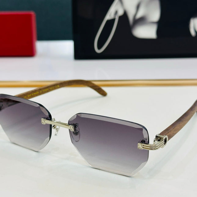 PREMIÈRE RECTANGULAR FRAME SUNGLASSES CT0620S IN METAL AND WOODEN