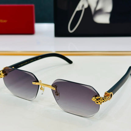 PANTHÈRE RIMLESS OVAL FRAME SUNGLASSES  543637 IN METAL