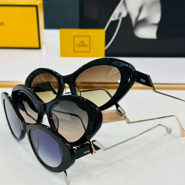 FF DIAMONDS CAT-EYE FRAME SUNGLASSES E3019 IN ACETATE