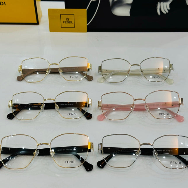 BAGUETTE SQUARE FRAME SUNGLASSES FE40051 IN METAL