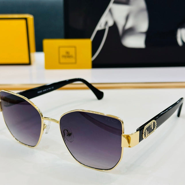 BAGUETTE SQUARE FRAME SUNGLASSES FE40051 IN METAL