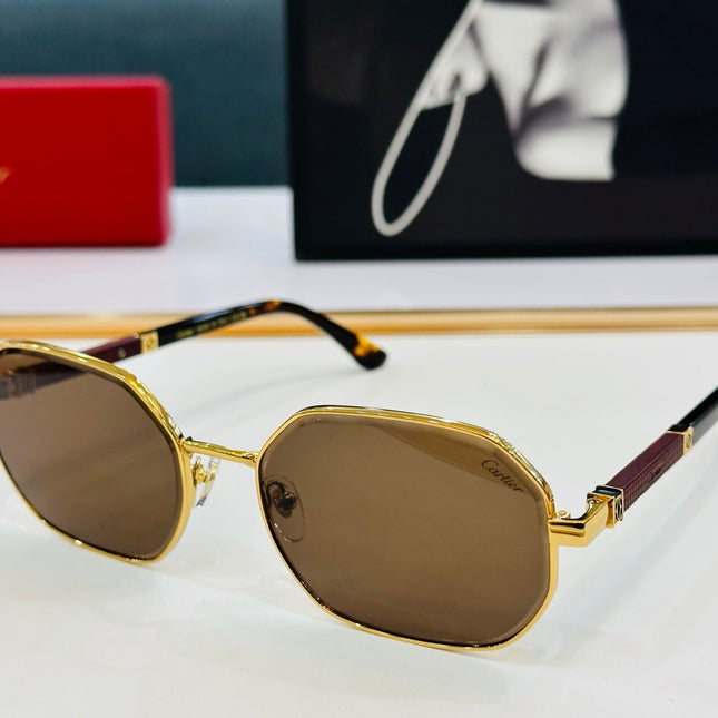 PREMIÈRE GEOMETRIC FRAME SUNGLASSES CT0492S IN METAL