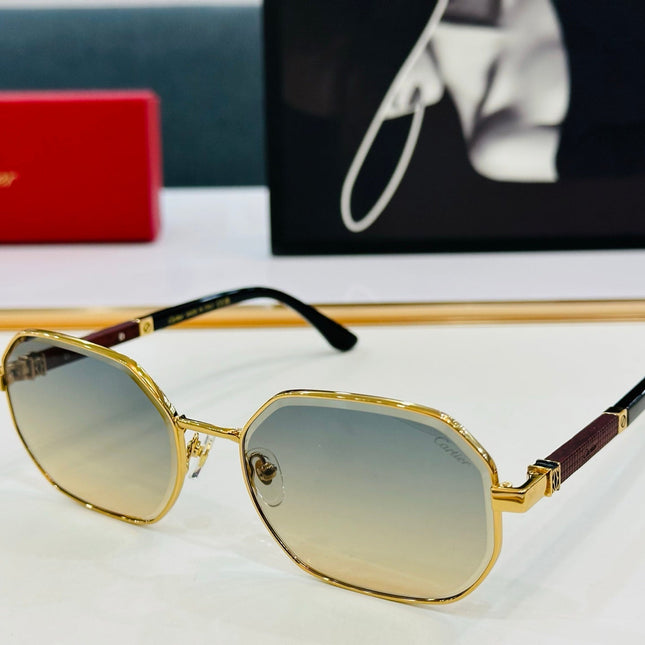 PREMIÈRE GEOMETRIC FRAME SUNGLASSES CT0492S IN METAL