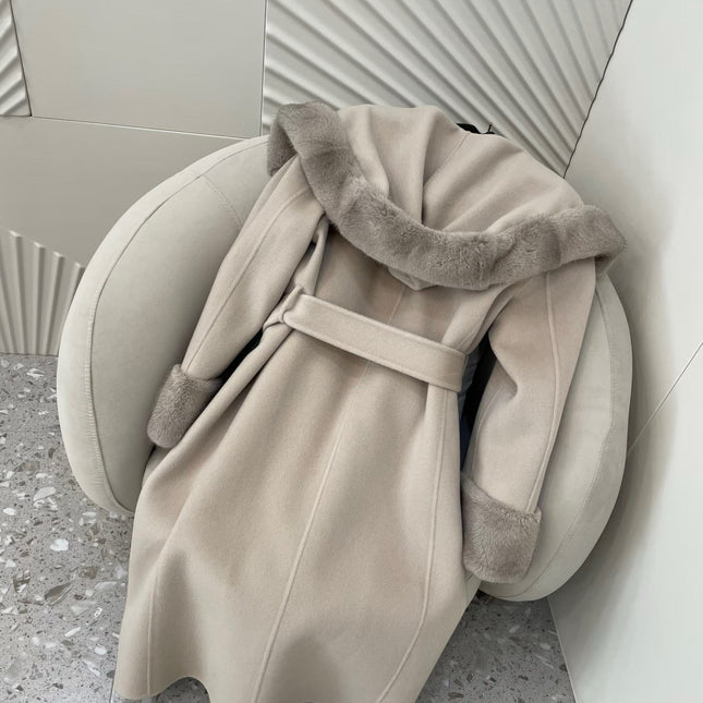 MAX MARA 25S HOODED LONG CASHMERE COAT 039