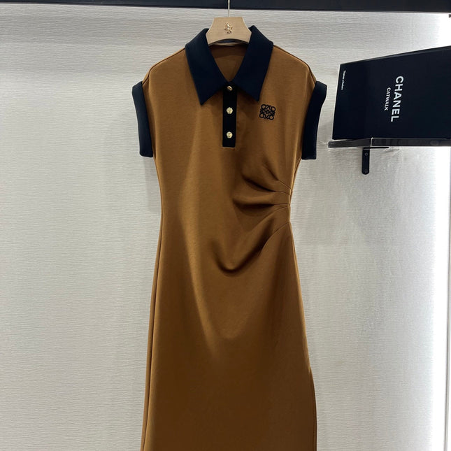 SHORT-SLEEVE COLLAR DRESS 25S IN COTTON 265670