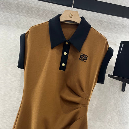 SHORT-SLEEVE COLLAR DRESS 25S IN COTTON 265670