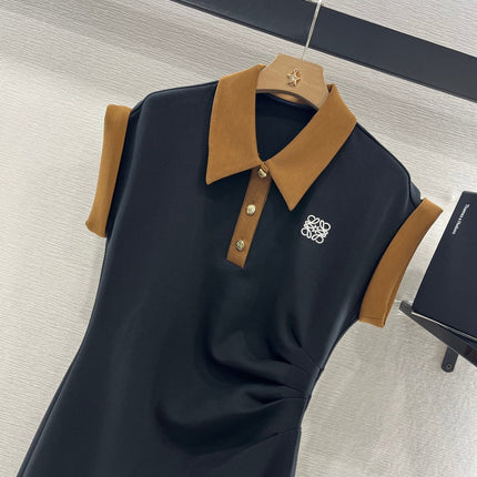 SHORT-SLEEVE COLLAR DRESS 25S IN COTTON 265670