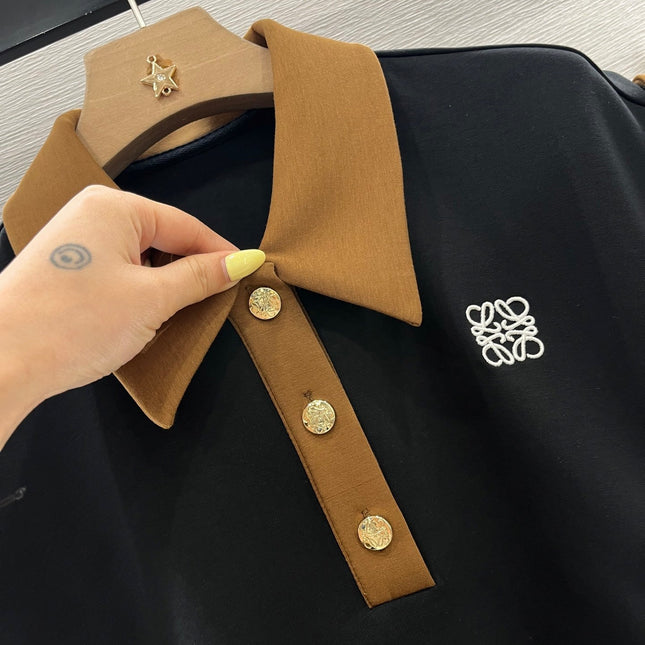 SHORT-SLEEVE COLLAR DRESS 25S IN COTTON 265670