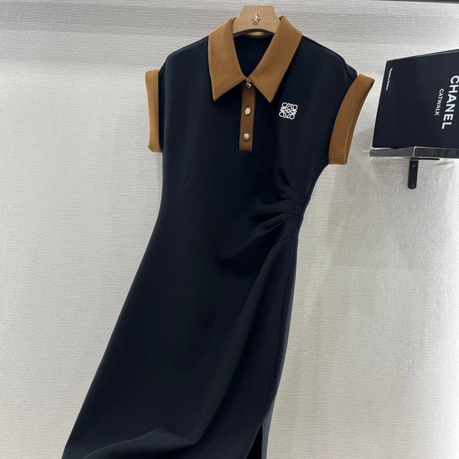 SHORT-SLEEVE COLLAR DRESS 25S IN COTTON 265670