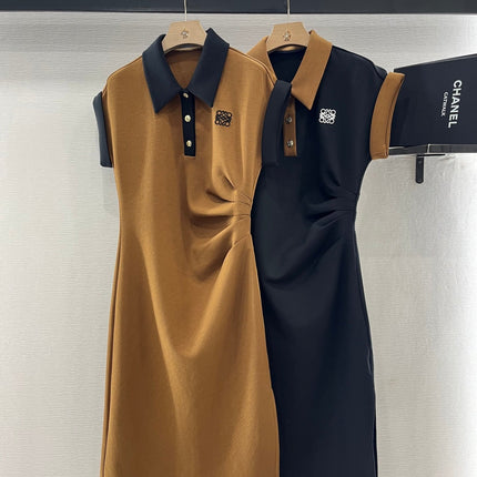 SHORT-SLEEVE COLLAR DRESS 25S IN COTTON 265670