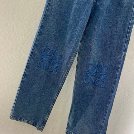 LOEW 25S STRAIGHT LEG JEANS DENIM EMBROIDERED LOGO 263361