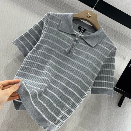 CHANEL SHORT SLEEVE KNIT TOP