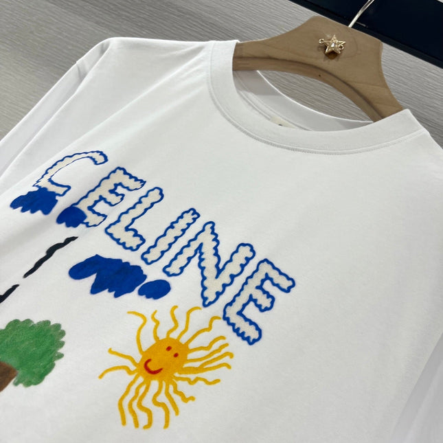 CELINE ROUND-NECK PRINTED T-SHIRT 274674