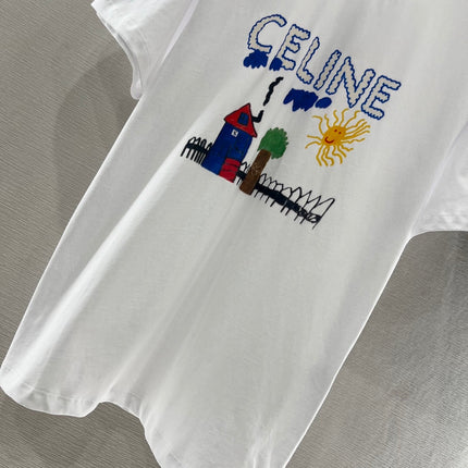 CELINE ROUND-NECK PRINTED T-SHIRT 274674
