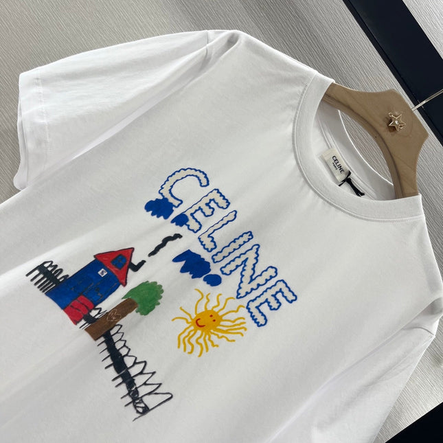 CELINE ROUND-NECK PRINTED T-SHIRT 274674