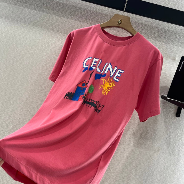 CELINE ROUND-NECK PRINTED T-SHIRT 274670
