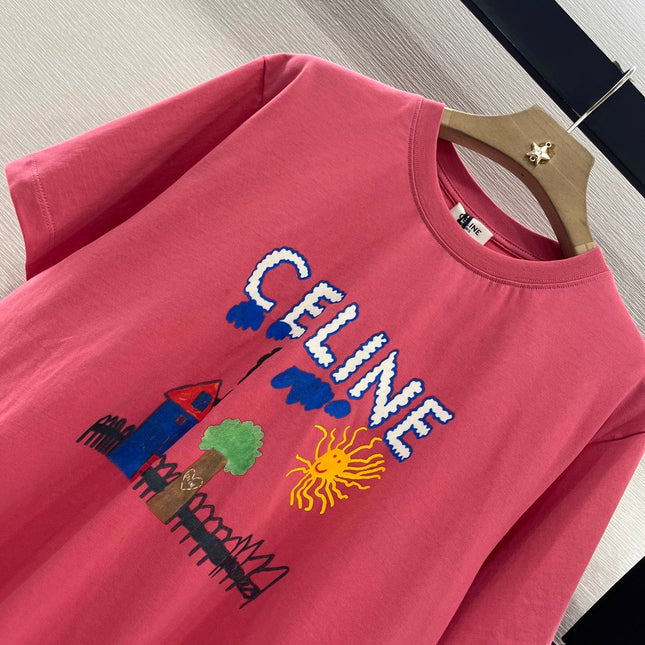 CELINE ROUND-NECK PRINTED T-SHIRT 274670