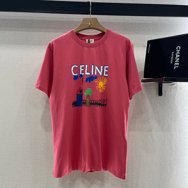 CELINE ROUND-NECK PRINTED T-SHIRT 274670