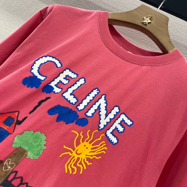 CELINE ROUND-NECK PRINTED T-SHIRT 274670