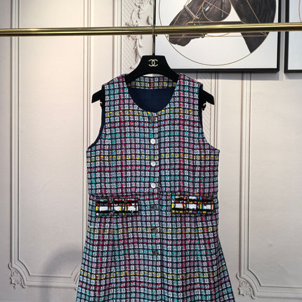 CHANEL 25S SLEEVELESS BLAZER DRESS 419