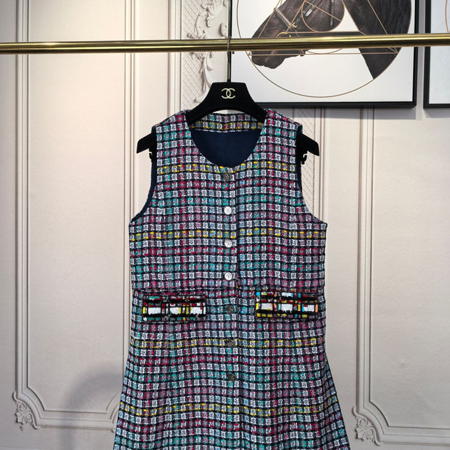 CHANEL 25S SLEEVELESS BLAZER DRESS 419