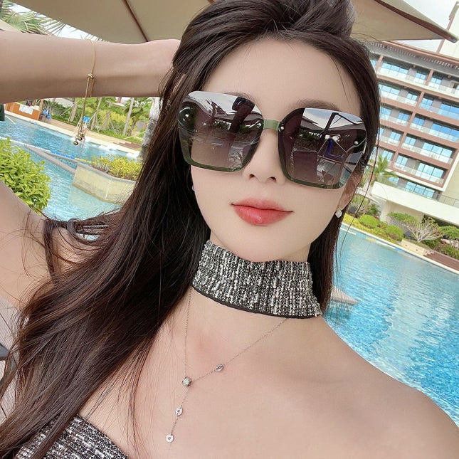 BORDERED SQUARE FRAME SUNGLASSES G0607 IN ACETATE