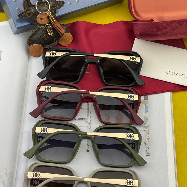 BORDERED SQUARE FRAME SUNGLASSES G0607 IN ACETATE