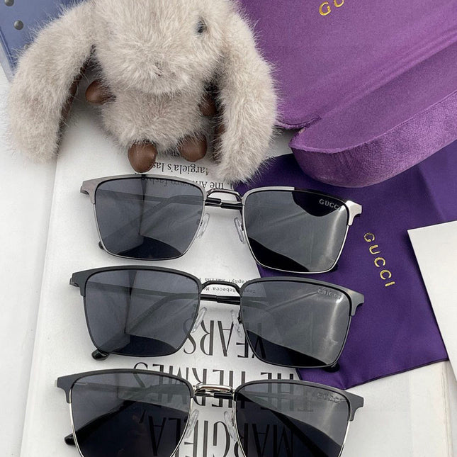 RECTANGULAR FRAME SUNGLASSES G3370 IN ACETATE AND METAL